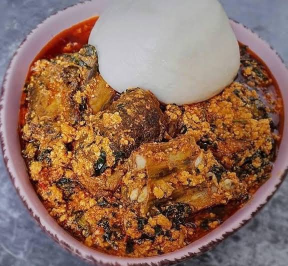 Egusi Soup with One Big Fufu